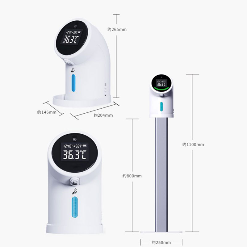 Pembersih Tangan Auto Dispenser Dengan Termometer IR Pergelangan Tangan